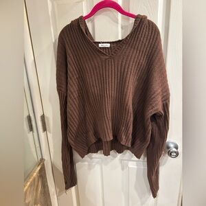 Brown Hooded Sweater